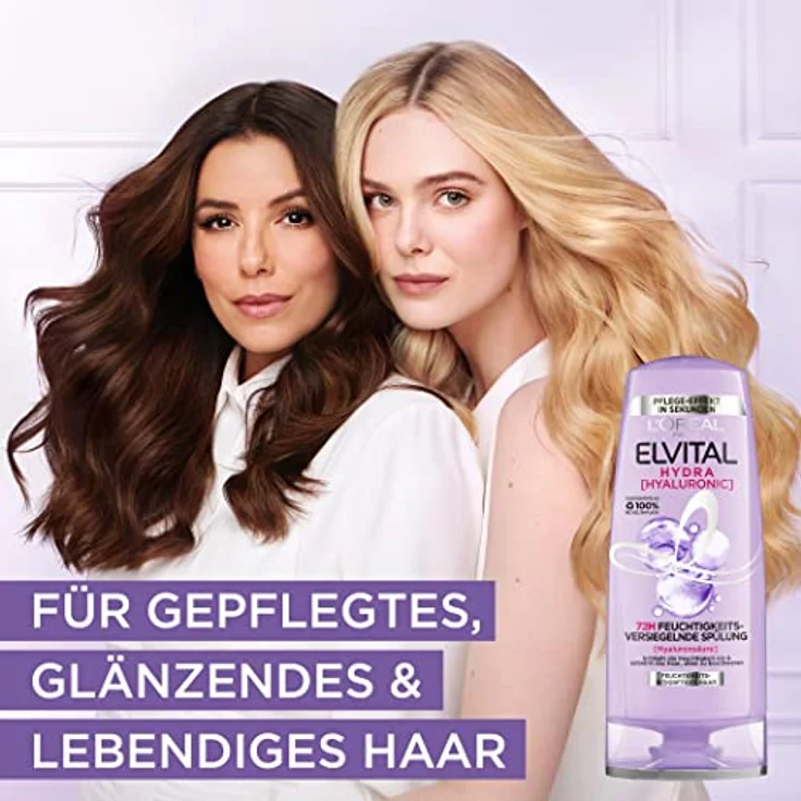 L'Oréal Paris Elvital feuchtigkeitsspendende Spülung für glänzendes Haar, Conditioner mit Hyaluron für einen Feuchtigkeitsboost, Hydra Hyaluronic, 250 ml – Bild 4