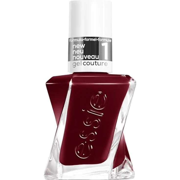 essie langanhaltender Nagellack mit glänzendem Finish, Maniküre ohne UV-Licht, Gel Couture, Farbe: Nr. 360 spiked with style, Dunkelrot, 1 x 13,5 ml – Bild 1