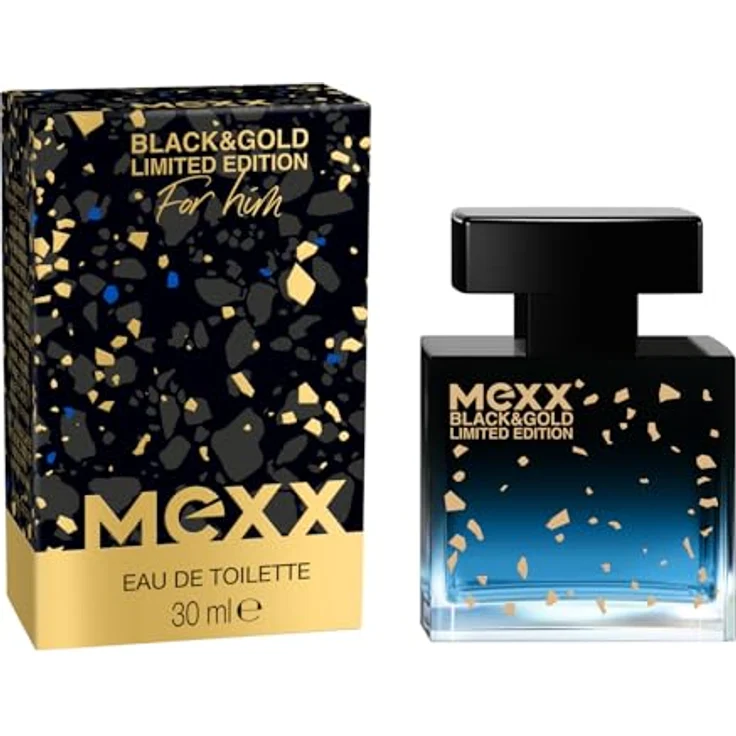 Mexx Black & Gold Limited Edition Man Eau de Toilette, holzig-fruchtiger Herrenduft, 30ml, langlebig und einfach in der Anwendung – Bild 1