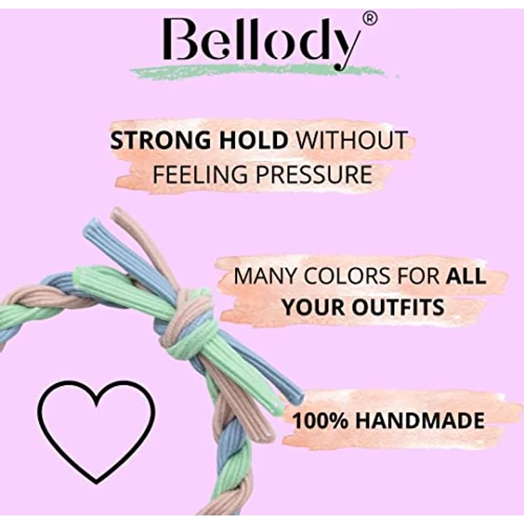 Bellody® Original Mädchen Haargummis - Stylisch geflochtener Kinder Haargummi mit starkem Halt (4er Set - Cool Princess) - Damen Haarschmuck Prinzessin – Bild 2