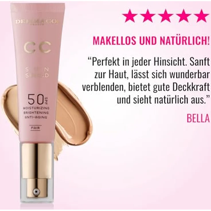 Dermacol CC Sun Shield CC Cream mit verjüngender Wirkung, SPF 50, Farbton Fair, 30 ml – Bild 8