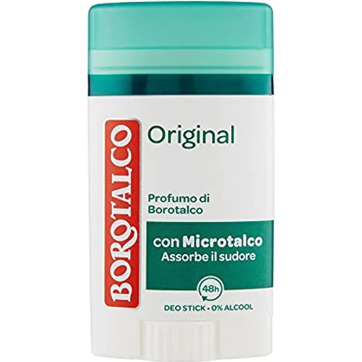 Borotalco Original Deostick 40ml, Antiperspirant für Unisex, alkoholfrei, langanhaltender Schutz gegen Schweißgeruch