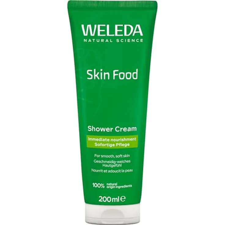 Weleda Bio Skin Food Shower Cream, sanftes Duschgel mit Feuchtigkeit für zarte, tiefengepflegte Haut, 200ml