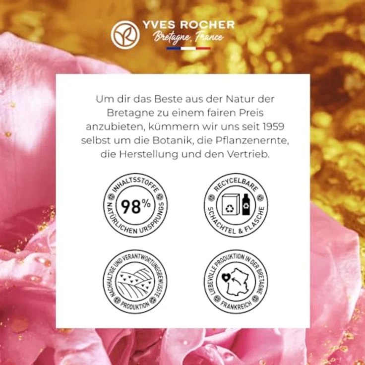 Yves Rocher Riche Crème Rose Oleo-Infusion Gesichtsöl, 30 ml – mit Rosen-Extrakt, 98% natürliche Inhaltsstoffe, repariert und pflegt die Haut – Bild 7