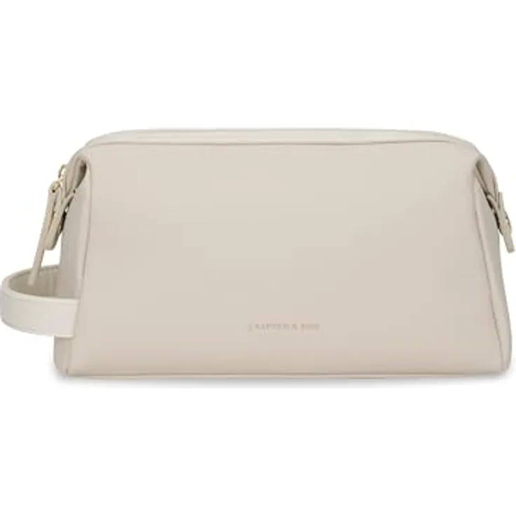 Kapten & Son Windsor Kulturtasche Sandstone 3L | Wasserabweisende Kosmetiktasche aus veganem Tech-Material mit Innenfächern & Trageschlaufe | Washbag 14x25x11,5 cm