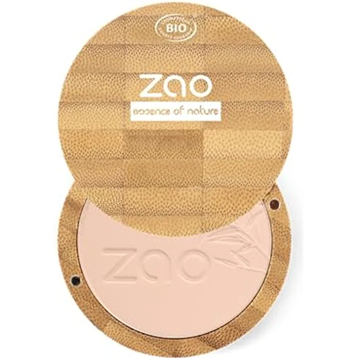 ZAO Bamboo Compact Powder, Puder 9 g, Farbe CAPUCCINO - talkfreie Formel für mattierten Teint