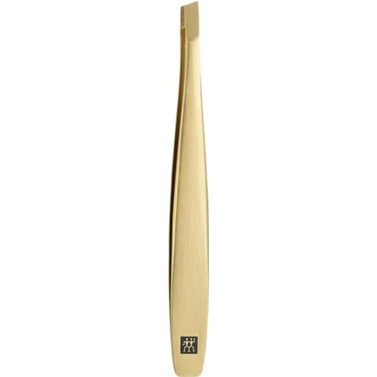 Zwilling Premium Gold Schräge Pinzette, präzise Handhabung für feine Härchen, goldfarbig – Bild 1