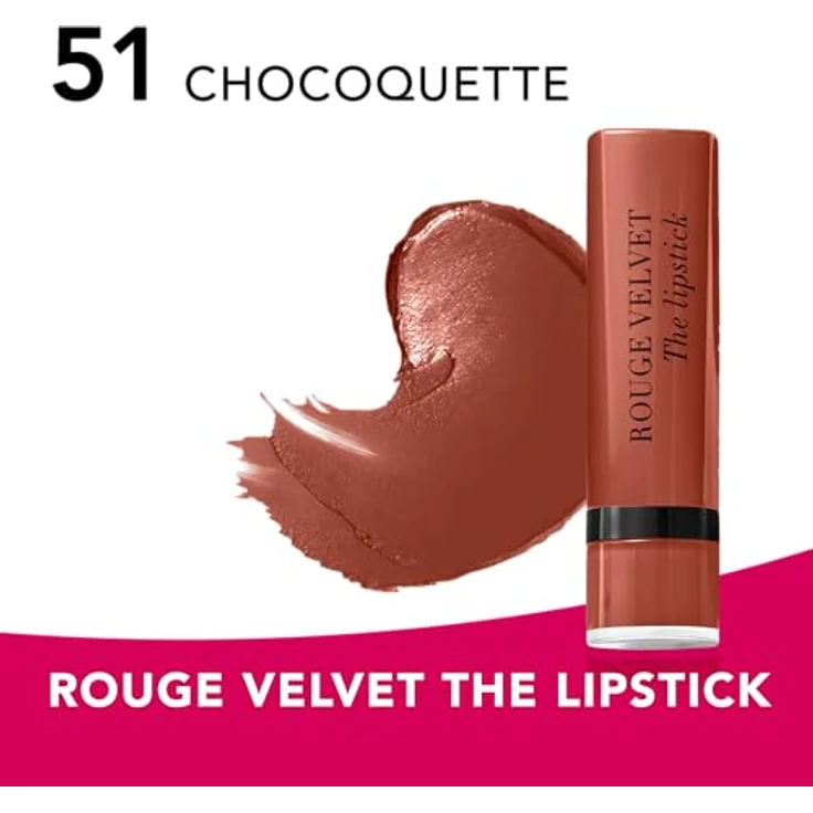 Bourjois Rouge Velvet The Lipstick Lippenstift 51 Chocoquette 2.4g - Langanhaltender Lippenstift mit intensiver Farbe – Bild 3