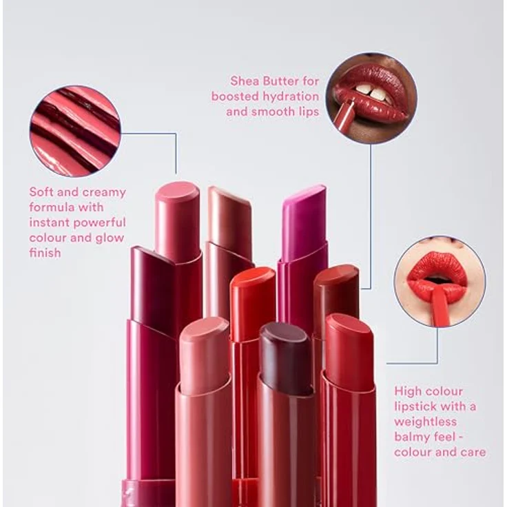 3INA The Color Lip Glow Lippenstift, 1,6 g - Nr. 503 Nude Pink, farbintensiver Pflegebalsam mit glänzendem Finish – Bild 2