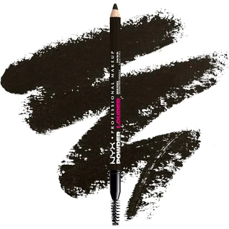 NYX Professional Makeup Powder Louder Augenbrauenstift, vegane Mikrofaser-Formel, 1,2 g, Farbe 09 Black – Bild 13