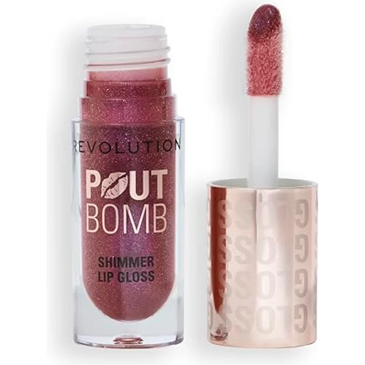 Makeup Revolution Shimmer Gloss Glitzer-Lipgloss, 4.5 ml, feuchtigkeitsspendend mit großem Glanz – Bild 1