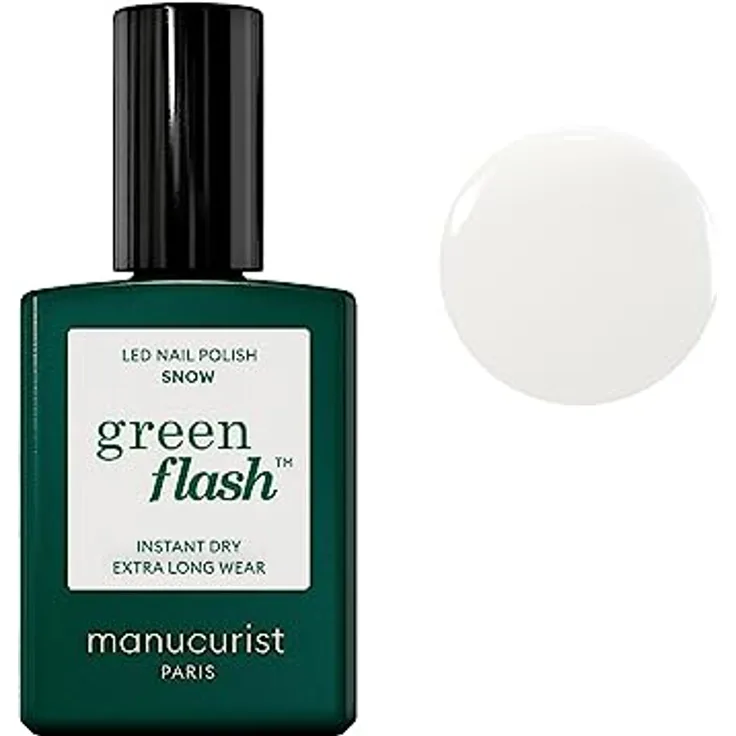 Manucurist Green Flash Gel-Nagellack - Gel-Nagellack - 12-free-Nagellack, natürliche Inhaltsstoffe (84%) - Made in France - 15 ml (Snow)