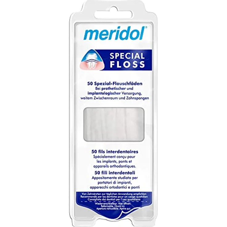 Meridol Special-Floss 50er-Pack Zahnseide/Flosser Bei prothetischer und implantologischer Versorgung – Bild 4