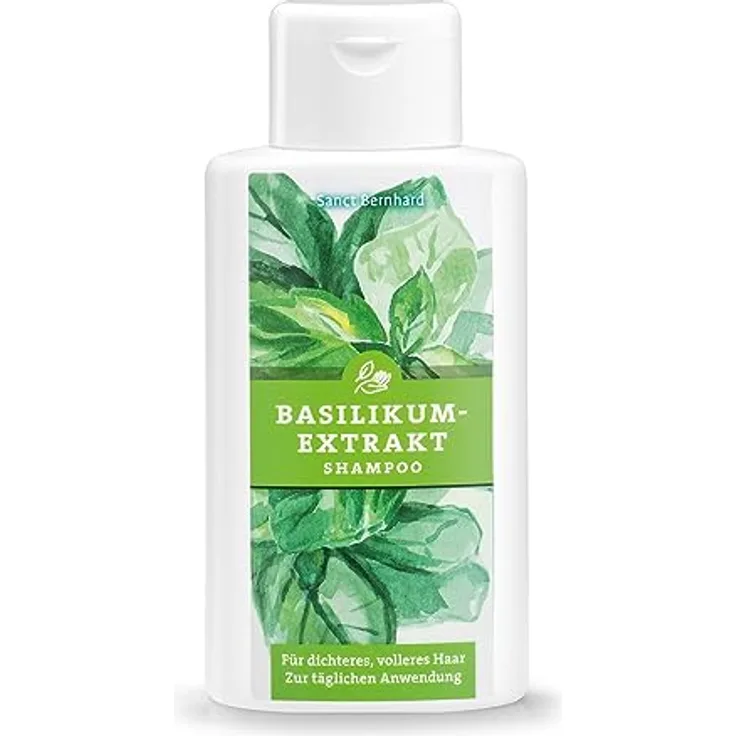 Kräuterhaus Sanct Bernhard Basilikum Shampoo, 250ml, für dichteres & volleres Haar, mit Koffein & Zink, Made in Germany