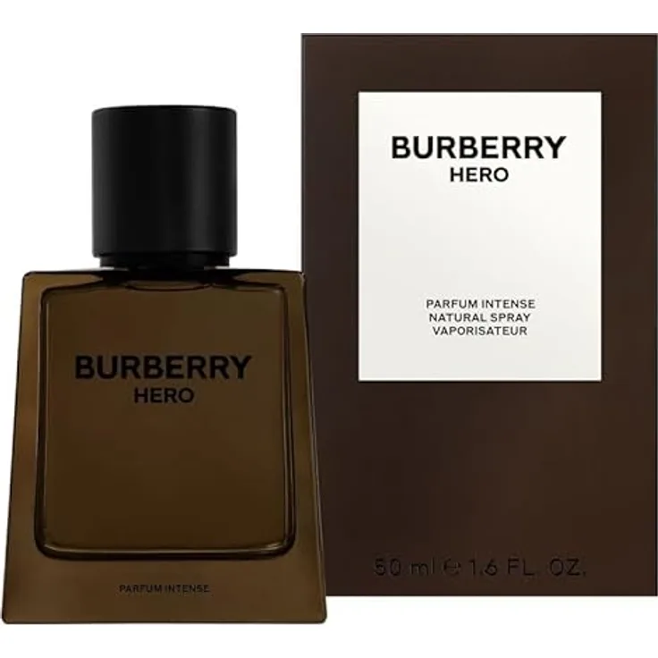 Burberry Hero Parfum Intense, Herrenparfüm Spray mit holzigen und würzigen Noten, 50 ml, dunkelbraun