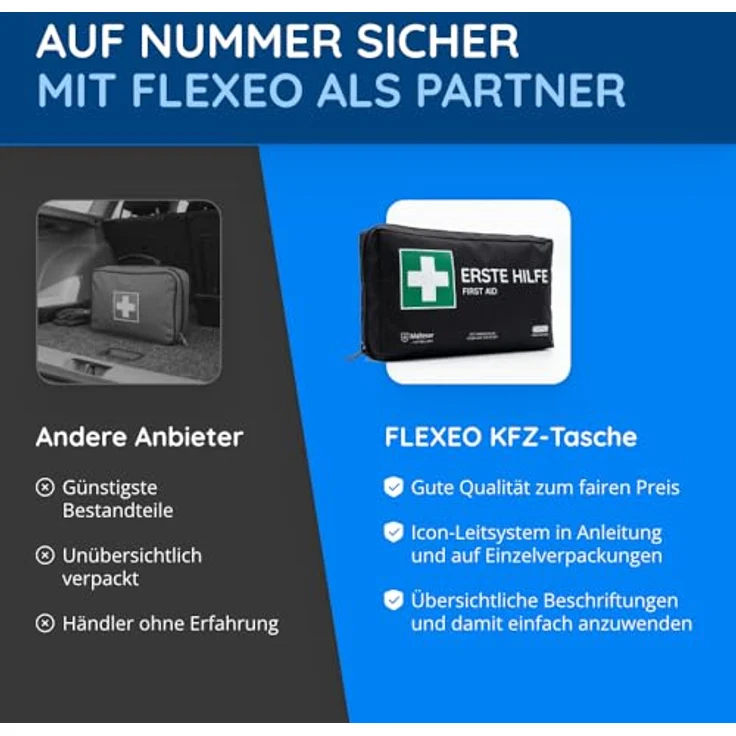 Flexeo KFZ Verbandtasche inkl. Füllung nach DIN 13164 – Bild 9