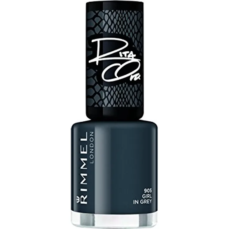 Rimmel London Super, Nagellack, dunkelgrauer Glanz, 8 ml