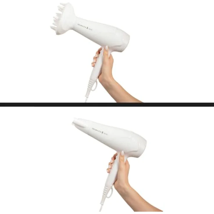 Remington D3199 Haartrockner Ionen, 2200W, weiß, mit Diffusor & Stylingdüse, 3 Heiz- & 2 Gebläsestufen, Keramik-Ionen-Technologie für schonendes Styling – Bild 5