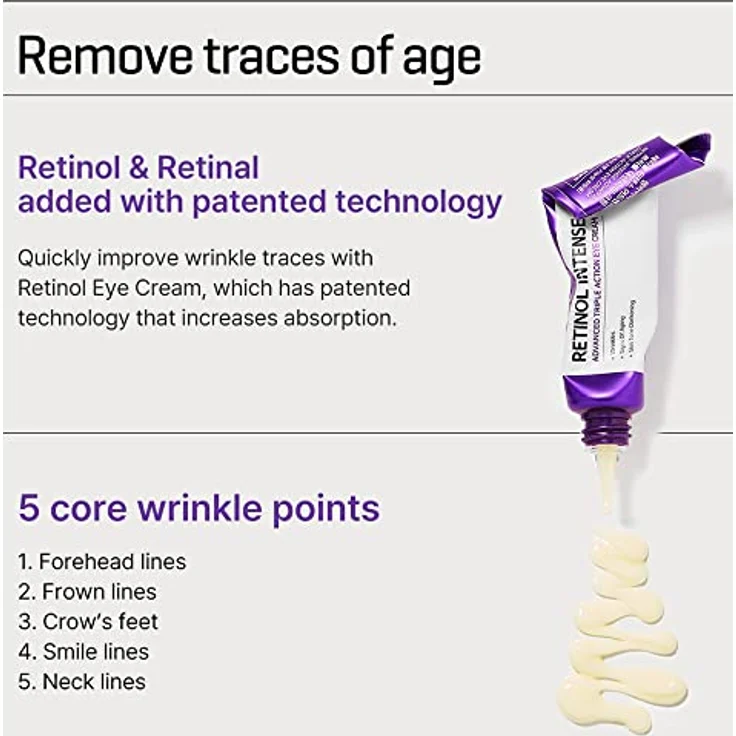 SOME BY MI Retinol Intense Advanced Triple Action Augencreme – 1,01 Unzen, 30 ml – Feine Linien und Augenringe pflegen empfindliche Haut – Bild 4