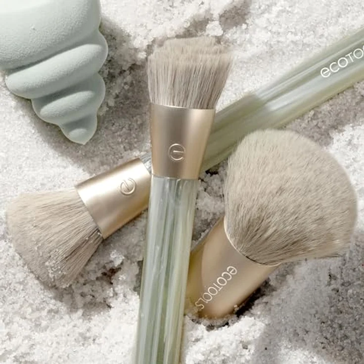 EcoTools Sea Gems Face Set, 4-teiliges Make-up-Pinselset für Damen mit hochwertigen Pinsel- und Schwamm-Applikatoren – Bild 8