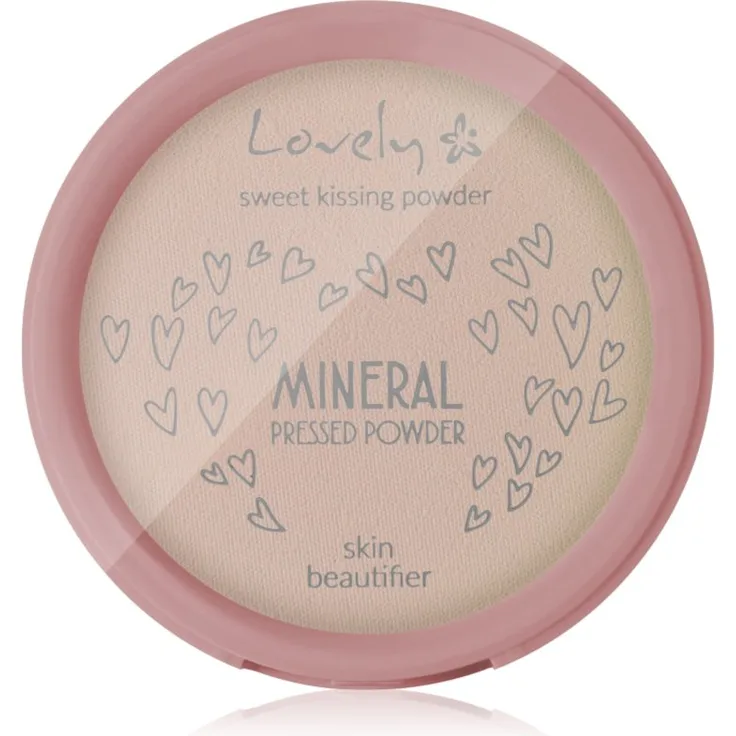 Lovely Mineral Pressed Powder, fixierendes mattierendes Puder 10 g, mineralische Pigmente, samtige Textur, transparente Formel