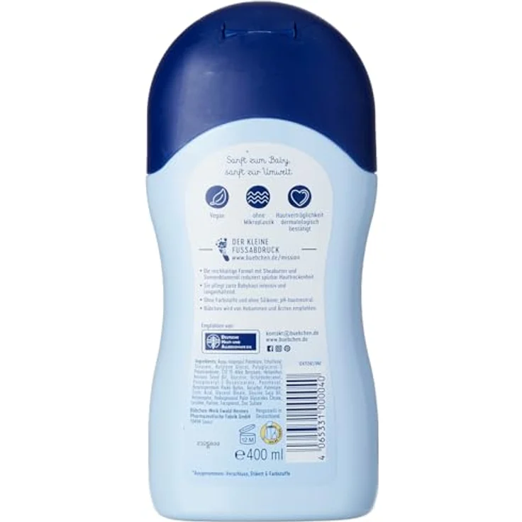 BÜBCHEN Hautcreme Pflege Lotion, reichhaltige Körperpflegelotion mit Sheabutter und Sonnenblumenöl, 400ml – Bild 3