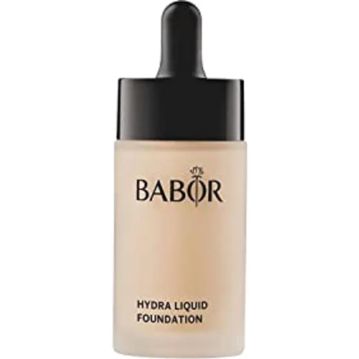 BABOR MAKE UP Hydra Liquid Foundation, Make-up für trockene Haut, Mit Hyaluronsäure, Mittel stark deckend, Langanhaltend, 06 natural, 1 x 30 ml