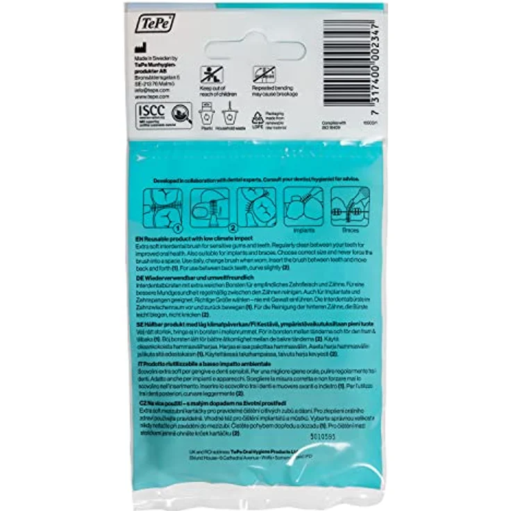 TePe Interdentalbürste extra soft blau 1er Pack 1 x 8 Stück Interdentalbürsten – Bild 3