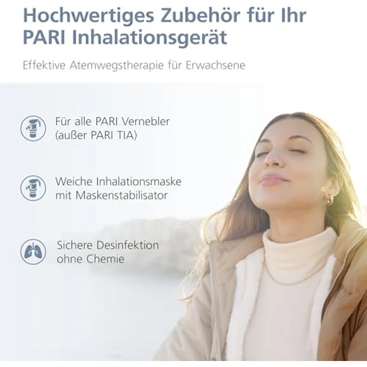 PARI Erwachsenenmaske soft, Inhalationsmaske für Erwachsene, grau – Bild 3