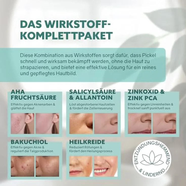 puremetics Punktueller Pickellöscher, Anti-Akne Gesichtspflege mit Zinkoxid und AHA-Fruchtsäure, 10 ml – Bild 3