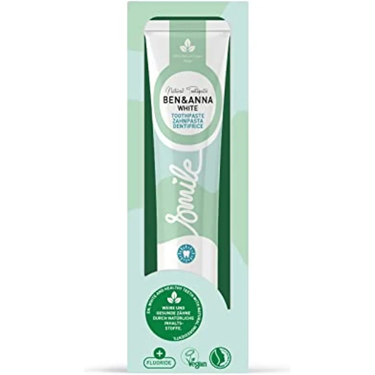 BEN&ANNA Toothpaste White, natürliche Zahnpasta mit Fluor, 75 ml, vegan und sanft zu Zahnschmelz – Bild 2