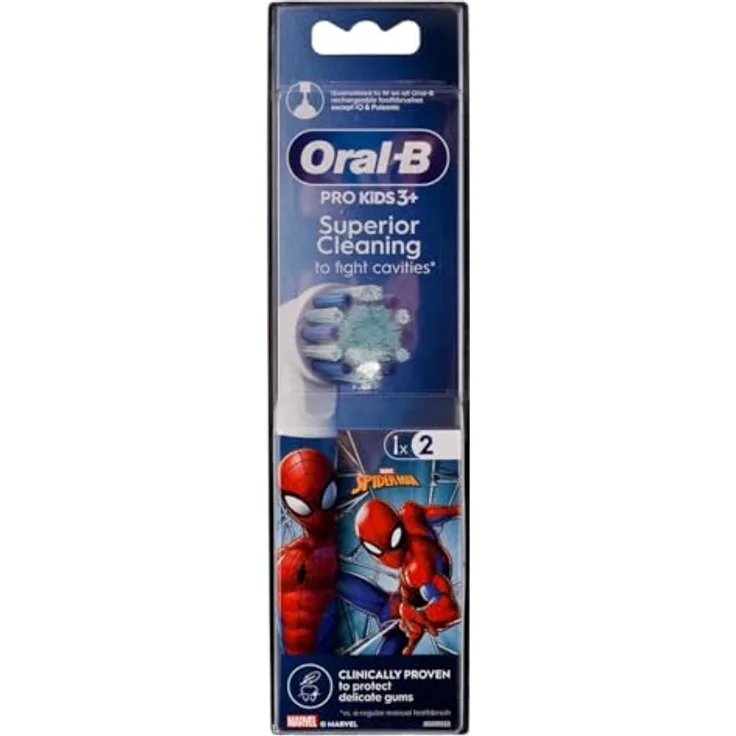 Braun Oral-B EB10-2 Kids Spiderman, Elektrische Zahnbürste für Kinder, 2 Einheiten