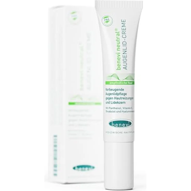 benevi Augenlid-Creme 15 ml für trockene, empfindliche Augenlider. Kein Fettfilm. Auch als tägliche Augenlidpflege bei zu Lidekzem oder Rosacea neigender Haut. – Bild 1