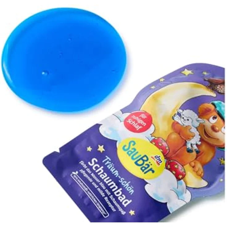 SauBär Schaumbad Träum schön – veganes Kinderbad, 90 % natürlich, blauer Schaum, milde Pflege, 40 ml – Bild 3