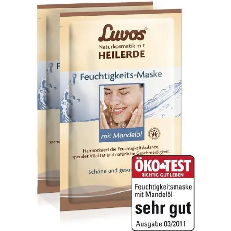 Luvos Feuchtigkeits-Maske mit Mandelöl (2er Pack) - Creme Maske im Sachet (4x7,5 ml)