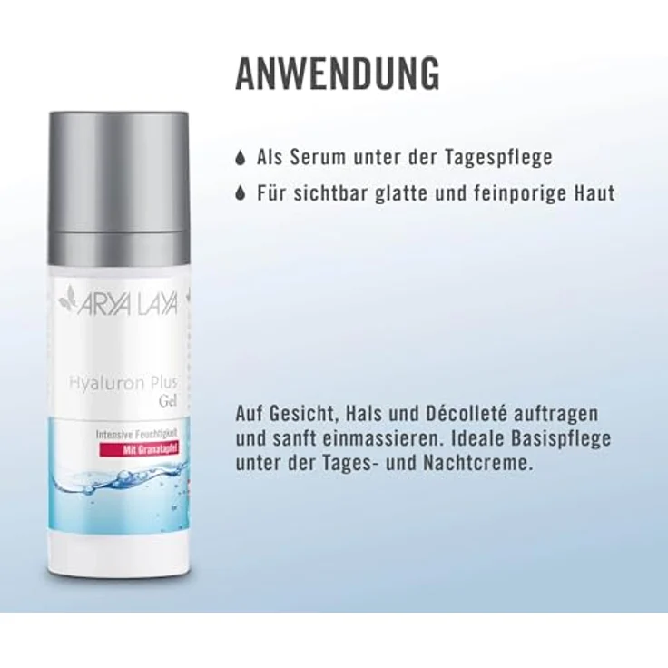 ARYA LAYA Hyaluron Plus Gel mit Granatapfel, 50 ml: strafft, mildert Rötungen & polstert Falten auf, vegan – Bild 3