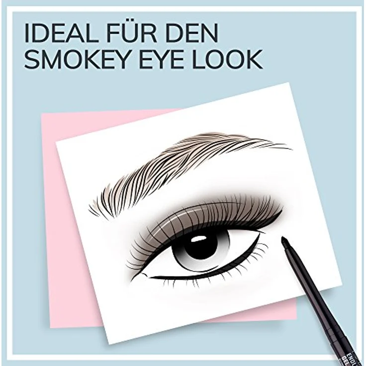 Manhattan Endless Stay Waterproof Gel Eyeliner – Schwarzer Gel Eyeliner mit herausdrehbarer Mine ohne Anspitzen – Farbe Blackest Black 006 – 2,6g , (1er Pack) – Bild 3