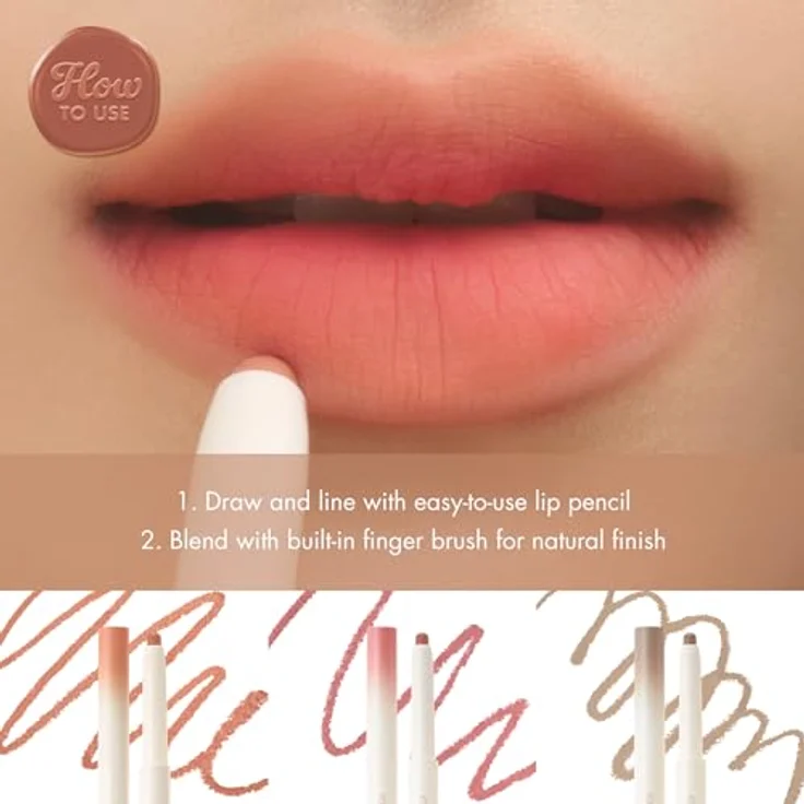 rom&nd Lippen-Mate-Stift (04 FIG BREEZE) | Lippenkonturenstift mit wischfester Textur und natürlichem Verblenden, 13g – Bild 5