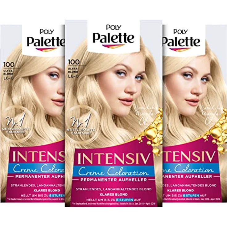 Poly Palette Intensiv Creme Coloration 100/L6-0 Ultrablond 3 x 128 ml – Bild 2