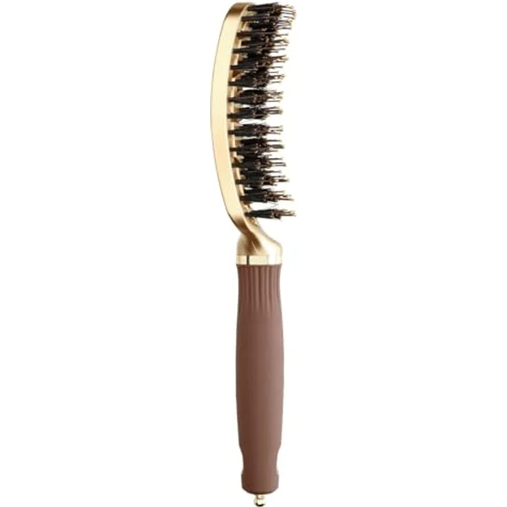 Olivia Garden Expert Care Flex Boar&Nylon Bristles Gold&Brown - Haarbürste mit flexiblen Borsten – Bild 2
