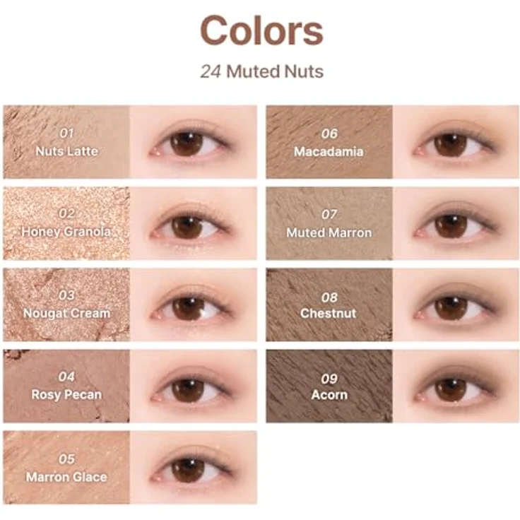 Dasique Eye Shadow Pallete Lidschattenpalette Farbton 24 Muted Nuts, 7 g, intensive Pigmentierung mit matter und glitzernder Textur – Bild 8