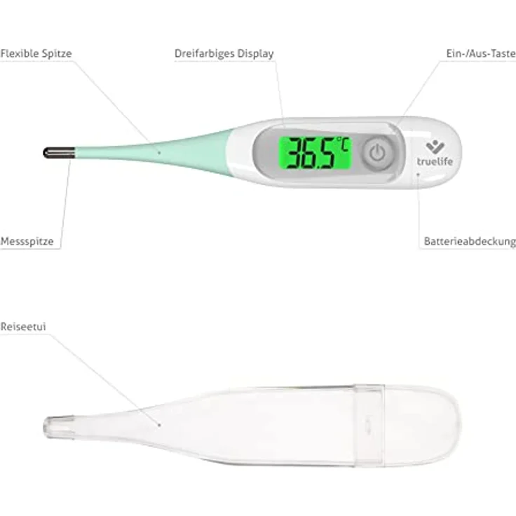 TrueLife Care T3, digitales Fieberthermometer für Babys, präzise Messungen, hygienisches Design, 1 St. – Bild 7