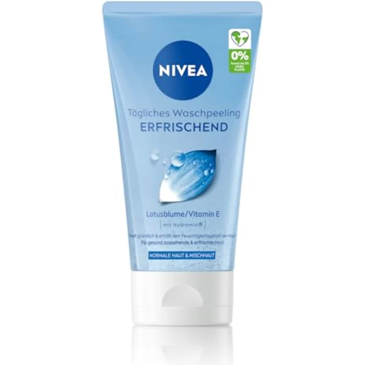 NIVEA Tägliches Waschpeeling Erfrischend, Gesichtspeeling ohne Mikroplastik mit Vitamin E, 150 ml, für normale und Mischhaut – Bild 1