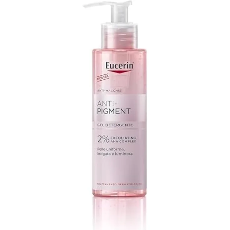 Eucerin Anti-Pigment Reinigungsgel 200 ml, schäumender Gesichtsreiniger mit 2% AHA-Peeling-Komplex, Glykolsäure und Milchsäure, für ebenmäßige Haut