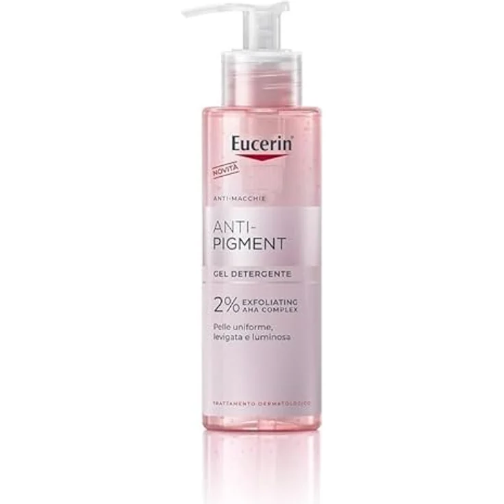 Eucerin Anti-Pigment Reinigungsgel 200 ml, schäumender Gesichtsreiniger mit 2% AHA-Peeling-Komplex, Glykolsäure und Milchsäure, für ebenmäßige Haut