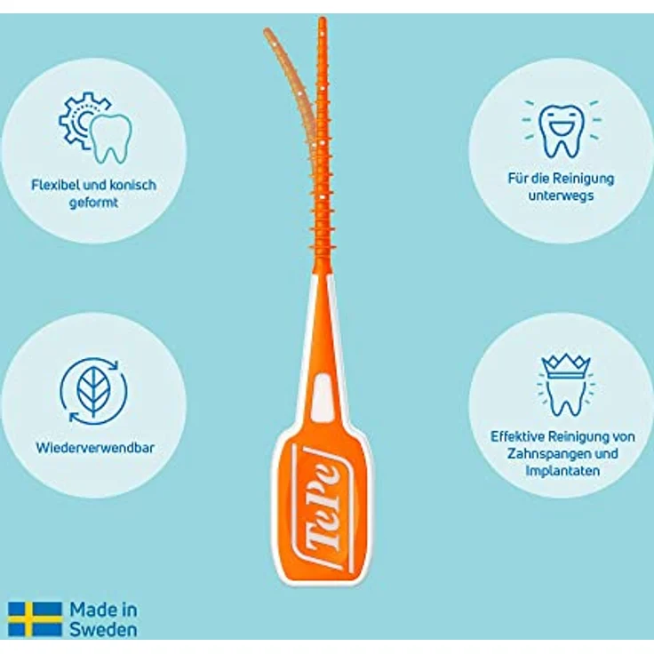 TePe EasyPick Dental Stick - Für eine einfache tägliche Anwendung zwischendurch und unterwegs 1 x 36 Stück inklusive praktischem Taschenetui Interdentalbürsten – Bild 6