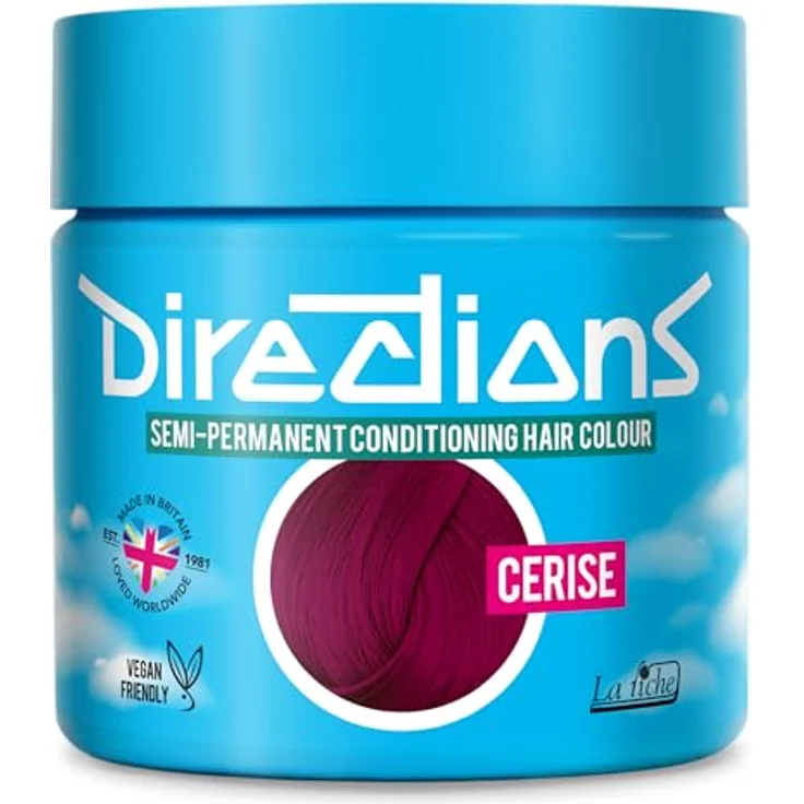 Directions 2er Set Haartönung CERISE - Semi-permanent, Tierversuchsfrei, Gel, Kirsch-Pink, 88 ml für normales Haar – Bild 1