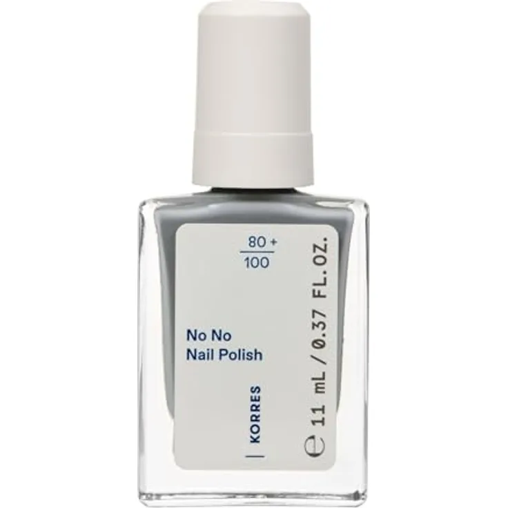 KORRES No No Nail Polish 75 Foggy Blue, veganer 10-Free Nagellack mit Gel-Effekt, hoher Deckkraft & splitterfest, 11 ml