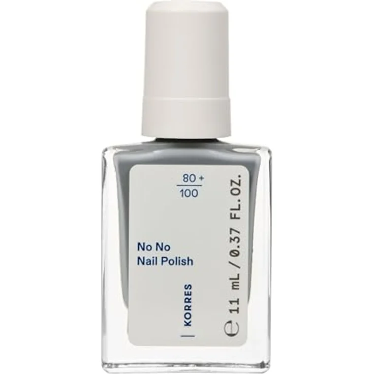 KORRES No No Nail Polish 75 Foggy Blue, veganer 10-Free Nagellack mit Gel-Effekt, hoher Deckkraft & splitterfest, 11 ml – Bild 1