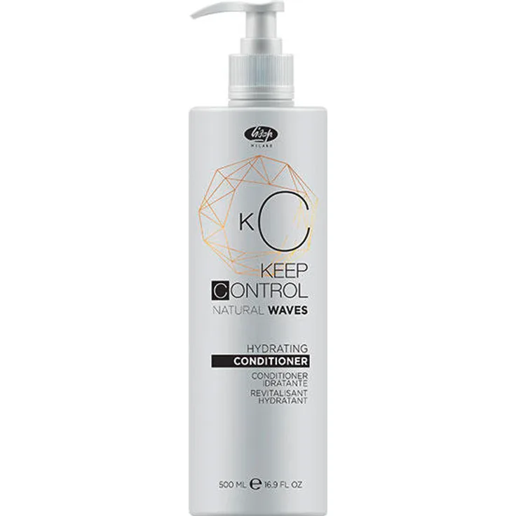 Lisap Keep Control Natural Waves Hydrating Conditioner, 500 ml, feuchtigkeitsspendend, vegan, 0 % Thioglycolat, 0 % Ammoniak, 0 % Parabene